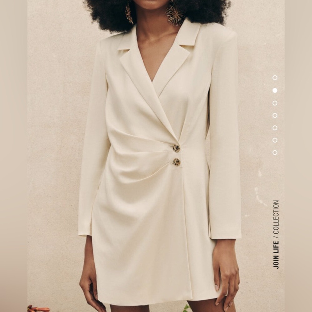 Zara Linen Blazer Dress Size S